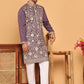 Embroidered Straight Kurta Set For Men ( JOKP P 5184 Purple )