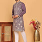 Embroidered Straight Kurta Set For Men ( JOKP P 5184 Purple )