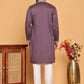 Embroidered Straight Kurta Set For Men ( JOKP P 5184 Purple )