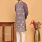 Embroidered Straight Kurta Set For Men ( JOKP P 5184 Purple )