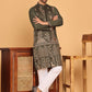 Embroidered Straight Kurta Set For Men ( JOKP P 5185 Olive )