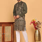 Embroidered Straight Kurta Set For Men ( JOKP P 5185 Olive )
