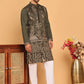 Embroidered Straight Kurta Set For Men ( JOKP P 5185 Olive )