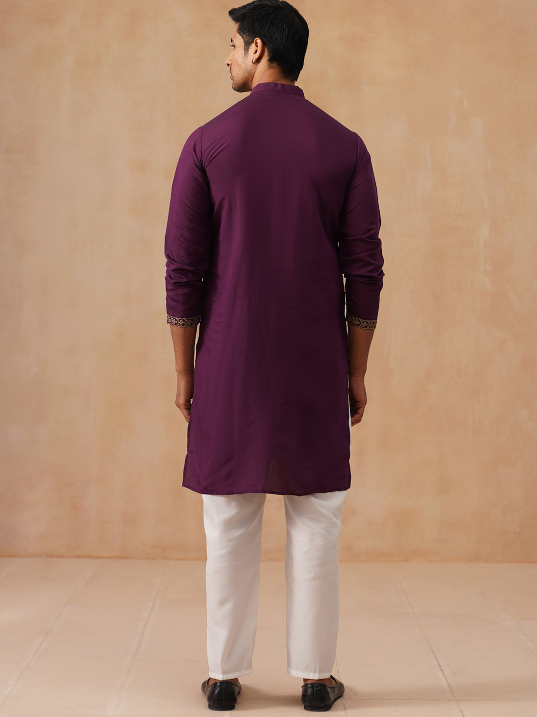 Embroidered Straight Kurta Set For Men (JOKP P 5185 Purple ) [FF] [N-4]