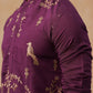 Embroidered Straight Kurta For Men (KO 5185 Purple ) [FF] [N-4]