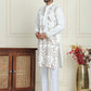 Embroidered Straight Kurta Set For Men ( JOKP P 5185 White )