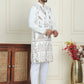 Embroidered Straight Kurta Set For Men ( JOKP P 5185 White )