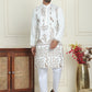 Embroidered Straight Kurta Set For Men ( JOKP P 5185 White )