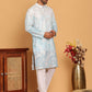 Embroidered, Ombre Design Kurta with Pyjamas ( JOKP P 5186 Sky )