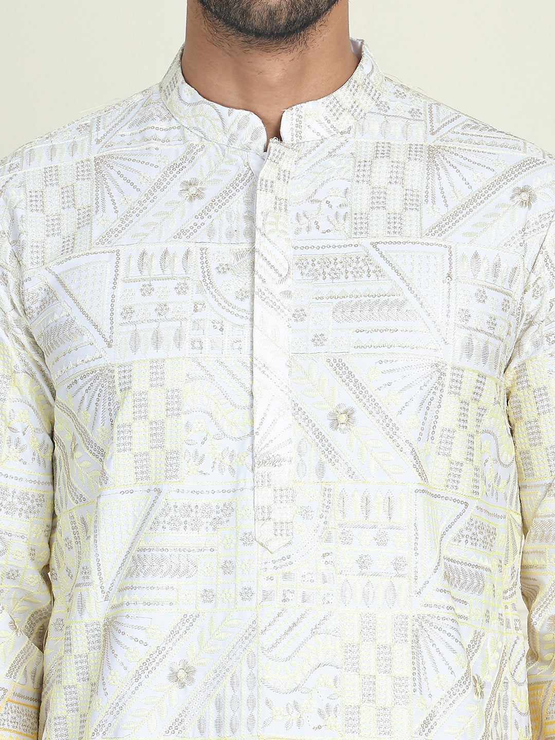 Embroidered, Ombre Design Kurta with Pyjamas ( JOKP P 5186 Yellow )