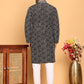Embroidered straight Kurta with Pyjamas ( JOKP P 5187 Black )
