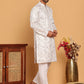 Embroidered & Sequins straight Kurta with Pyjamas ( JOKP P 5188 White )