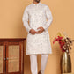 Embroidered & Sequins straight Kurta with Pyjamas ( JOKP P 5188 White )