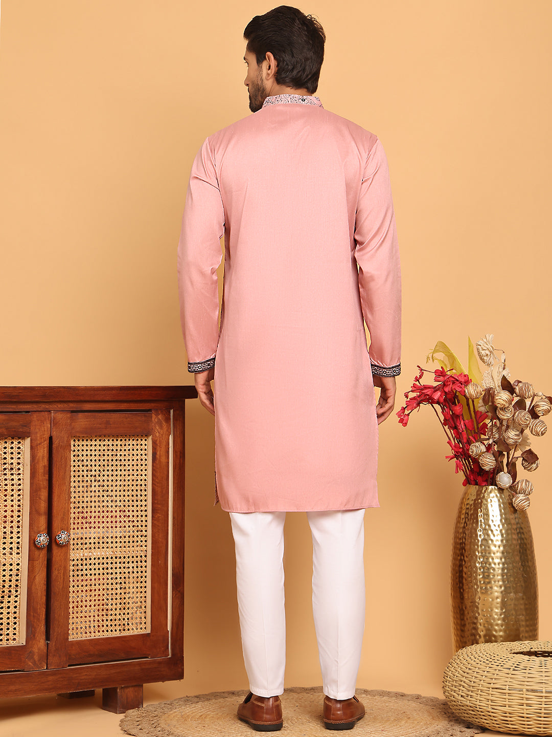 Sequins & Embroidered straight Kurta with Pyjamas ( JOKP P 5189 Magenta )