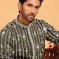 Embroidery and mirror work straight Kurta for Men ( KO 5190 Olive )