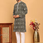 Embroidery and mirror work straight Kurta Set, ( JOKP P 5190 Olive )
