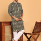 Embroidery and mirror work straight Kurta Set, ( JOKP P 5190 Olive )