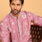 Embroidered Silk Blend Kurta Pyjama Set ( JOKP P 5191 Magenta )