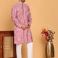 Embroidered Silk Blend Kurta Pyjama Set ( JOKP P 5191 Magenta )