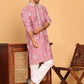 Embroidered Silk Blend Kurta Pyjama Set ( JOKP P 5191 Magenta )