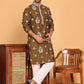 Embroidered Silk Blend Kurta Pyjama Set ( JOKP P 5191 Mehndi )