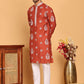 Embroidered Silk Blend Kurta Pyjama Set ( JOKP P 5191 Rust )