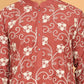Floral Embroidered Straight Kurta Pyjama Set For Men ( JOKP P 5193 Rust ) [FF] [I-1-4]