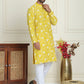 Floral Embroidered Straight Kurta Pyjama Set For Men ( JOKP P 5193 Yellow ) [FF] [I-1-4]