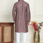 Embroidered and mirror work straight Kurta Set For Men, ( JOKP P 5194 Coffee )