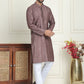 Embroidered and mirror work straight Kurta Set For Men, ( JOKP P 5194 Coffee )