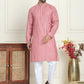Embroidered and mirror work straight Kurta Set For Men, ( JOKP P 5194 Coral )