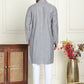 Embroidered and mirror work straight Kurta Set For Men, ( JOKP P 5194 Grey )