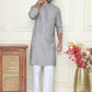 Embroidered and mirror work straight Kurta Set For Men, ( JOKP P 5194 Grey )