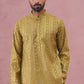 Embroidered and mirror work straight Kurta Set For Men ( JOKP P 5194 P 5194Mehndi ) [FF] [N-9]