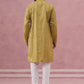 Embroidered and mirror work straight Kurta Set For Men ( JOKP P 5194 P 5194Mehndi ) [FF] [N-9]