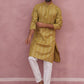 Embroidered and mirror work straight Kurta Set For Men ( JOKP P 5194 P 5194Mehndi ) [FF] [N-9]