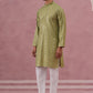 Embroidered and mirror work straight Kurta Set For Men ( JOKP P 5194 P 5194Olive ) [FF] [N-9]