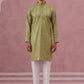 Embroidered and mirror work straight Kurta Set For Men ( JOKP P 5194 P 5194Olive ) [FF] [N-9]