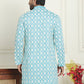 Embroidered Straight Kurtas For Men ( KO 5195 Blue )
