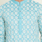 Embroidered Straight Kurtas For Men ( KO 5195 Blue )