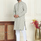 Embroidered Straight Kurta Pyjama Set For Men ( JOKP P 5195 Grey )