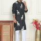 Animal Embroidered Kurta Pyjama Set ( JOKP P 5196 White )