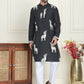 Animal Embroidered Kurta Pyjama Set ( JOKP P 5196 White )
