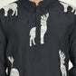 Animal Embroidered Kurta Pyjama Set ( JOKP P 5196 White )