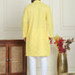 Men's Geometric Printed Kurta Set ( JOKP P 5198 Lemon )