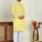 Men's Geometric Printed Kurta Set ( JOKP P 5198 Lemon )