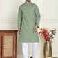 Men's Geometric Printed Kurta Set ( JOKP P 5198 Olive )