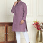 Men's Geometric Printed Kurta Set ( JOKP P 5198 Purple )