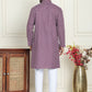 Men's Geometric Printed Kurta Set ( JOKP P 5198 Purple )