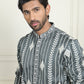 Embroidery and mirror work straight Kurta Set, ( JOKP P 5199 Grey )